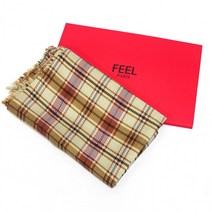 실크100% 국내제작 롱 스카프 머플러 케이스 한정판매 선물 남녀공용 목도리 화사한 체크 쉬폰 심플