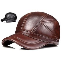 중년 남성 귀 따뜻한 소가죽 야구 모자