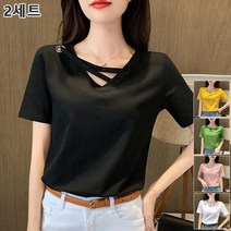 YAPOGI 여성용 슬림핏 쫀쫀 반팔 티셔츠 BH431