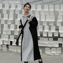 JUST FEEL!NG 빅사이즈 맨투맨 스커트 루즈핏 원피스 기모 맨투맨 롱 원피스