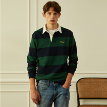 헤지스 남성용 스트라이프 럭비 티셔츠