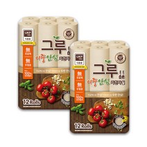그루 이중안심 천연펄프 키친타올 120매 12개입, 12개입 x 2개