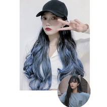 가발위드 투컬러 모자가발 전체가발, 1개, 다크브라운핑크