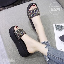 도오빠 여성 웨지샌들 여름 포인트 슬리퍼 여자샌들 키높이 여성화 여자 신발 발편한 심플 인기템 코디 봄 가을 20대 30대 40대
