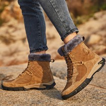 남성용 스노우 부츠 수제 야외 캐주얼 신발 플랫 바닥