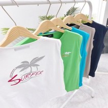 남자 민소매 여름 서퍼 프린팅 면 커플나시티 5컬러