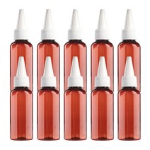 27리빙 다양한 소분 뾰족캡 공병, 갈색 공병 50ml 10개