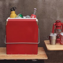 홀러 레트로 아이스쿨러 캠핑 피크닉 스틸 아이스박스, 17L, 스틸박스+스티커B(아웃도어)