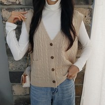 상상그이상 여성용 국내네작 꽈브이 니트조끼 부드러운 찰떡 폴라 따뜻한 코디세트 실용성 높은 포켓 보풀없는 브이넥 오픈형 베스트 가성비 좋은 레이어드 조끼세트