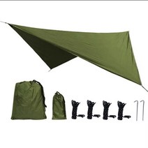 돔텐트 350x280cm 방수 방수포 텐트 그늘 야외 캠핑 해먹 레인 플라이 uv 정원, 준 그린