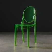 북유럽 투명 의자 레스토랑 카페 편집샵 아크릴 크리스탈 벤치 가정용 화장 의자, 투명하고 초록색 손잡이가 없다.