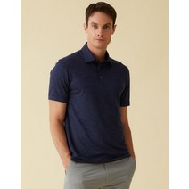 23SS 네이비 멜란지 면혼방 반팔카라티셔츠 DMTS3B011N2