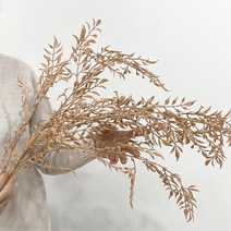 말린 잎가지 새순가지 실내 조경 조화 나무 아기자기한소품 아파트거실인테리어 카페 병원 서재, 베이지브라운