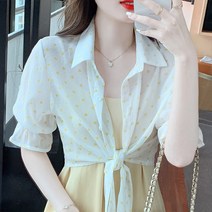 베이직 여름 쉬폰 반팔 볼레로 미니 가디건 하늘비즈 A10 V919B285