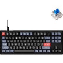Keychron V3 유선 사용자 지정 기계식 키보드 노브 버전 TKL QMKVIA 프로그램 가능 매크로핫 스왑 가능한 K Pro Blue 스위치 포함 Mac Windows Lin, Hot-swap Keychron K Pro Blue S, Hot-swap Keychron K Pro Blue S, 텐키리스