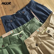 카고바지 HIQOR 남성 의류 일본 스타일 캐주얼 바지 2022 새로운 테이퍼 바지 남성 씻어 빈티지 Chinos 100 코튼 바지 크기 M3XL