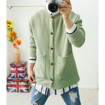 남자빅사이즈 봄 가을 골지 니트가디건 기본핏 오버핏
