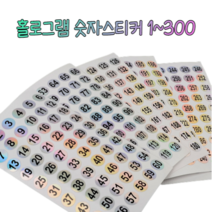 힘찬쇼핑_홀로그램 숫자스티커 다꾸용 다이어리 꾸미기그라데이션 예쁜스티커 물건정리스티커 스티커판 스티커모음 귀여운스티커, 241-300, 10개