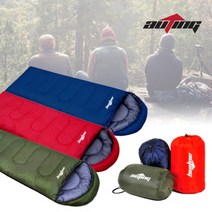 아웃팅 아웃팅/사계절 침낭/야영침낭/담요/매트/캠핑용품, 1인용 컬러침낭_레드
