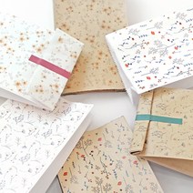 [핸즈픽메이드] 와일드플라워 각대봉투 3종 10매 답례 선물 기념일 구디백 꽃디자인 종이백, B-와일드플라워 블루, 10매입