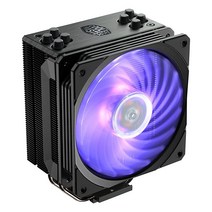 쿨러 마스터 Hyper 212 블랙 에디션 RGB CPU 에어쿨러 SF120R RGB 팬 양극산화 건메탈 블랙 브러시드 니켈 핀 AMD 라이젠 AM4/Intel LGA1700/12, Hyper 212 BE RGB (LGA1700)_4 H