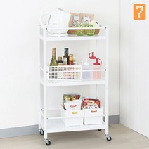3단 스틸 왜건 론드 트롤리 주방카트 미용웨건, 화이트