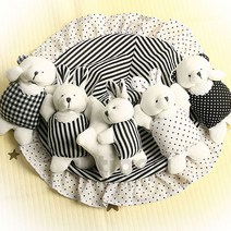 신생아 토끼곰돌이 흑백모빌 오르골 봉제인형 딸랑이-72394EA, 오르골포함(벌크포장)