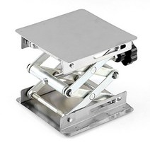 VERY100 [과학 공작] 실험용 기구 실험실 잭 스테인리스 미니 승강대 소형 승강 작업대 물체나 실험 기구의 고도 조정 연구 학습 교육 수업 이화학 실험 100100150mm