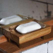 원목 욕실 화장실 주방 나무 비누 각 홀더 받침대, 탄화 녹나무