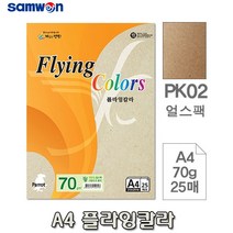 삼원특수지 삼원 플라잉칼라 A4 70g 25매 PK02 얼스팩 컬러용지 머메이드지 복사지