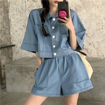 봄 여름 빈티지 데님 셔츠