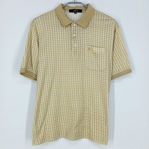 빈티지다온 닥스 남 윈도우체크 원포켓 코튼 카라티 베이지100