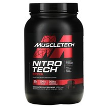 머슬테크 MuscleTech Nitro Tech Ripped 얼티미트 단백질 + 체중 감량 포뮬러 쵸콜릿 퍼지 브라우니 907g(2lbs)