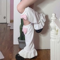 울 발레 등산 골프 발토시 레그 양말 러플 귀여운 따뜻한 일본식 핑크 보우 다리 여성용 야외용 워머 1