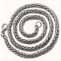 HNSP 스테인레스 스틸 꼬임 디자인 체인 목걸이 남성 길쭉한 목 펑크 록 스타일, 03 8MM, 02 50cm