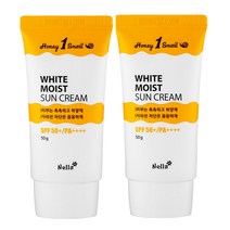 넬라 스네일 화이트 모이스트 선크림x2개 SPF50+ PA++++ (사용기한임박특가) 화이트닝 톤업 순한 썬크림, 1개, 50ml