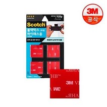3M 블랙박스용 강력 투명 폼 양면테이프 3cm x 3cm 4개입