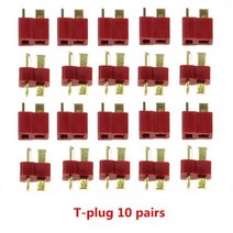 컨트롤러 배터리 T 플러그 수 암 딘 커넥터 RC LiPo FPV 레이싱 드론용 10 쌍 20개, 10 Pair