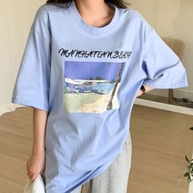 린다샵 원티스 박시 프린팅 반팔 티셔츠-T9345K23