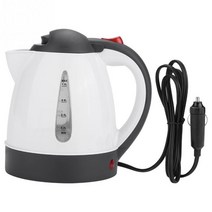 전기온수히터 24v12v 1l 자동차 온수 주전자 스테인레스 스틸 250w 히터 워머 여행 캠핑 차 커피 자동차 난방 주전자, 12v