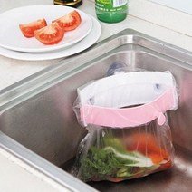 DONGIL 음식처리 싱크대휴지통 매장음식쓰레기통 음식쓰레기 채반쓰레기통 씽크휴지통, xz@ 369몰 원터치 매직홀더 핑크색상 음식물처리통, *vd