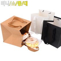 정사각 크라프트 쇼핑백 도시락쇼핑백 5개 쇼핑가방, 크라프트 - 대