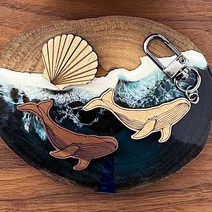 오월공방 고래키링 / 원목키홀더 우영우 고래키링 열쇠고리 단풍나무 호두나무, 마그네틱으로 변경