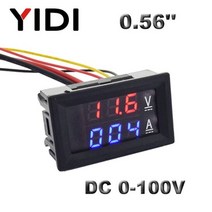 프로 금속 탐지기 0.56 디지털 전류계 전류계 DC 0 100V AC60 500V 1A 10A 50A 100A 적색 청색 LED 전류 측정기 테스터 해변 고성능 보물찾기 감지기, DC 0-100V, 0-999mA