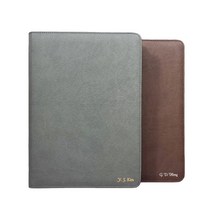 이니셜스 지퍼형 다이어리 / 이니셜 로고 각인 6공 가죽 플래너 2024 먼슬리 32절 25절 B6 A5 리필 속지, 사피아노 지퍼형_그레이