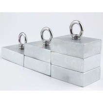 공업용자석 마그네틱 크레인 흡착 고리 리프터 마그넷, F83x63x17 (3팩) + 20m 로프