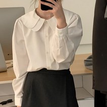 디작소 여성 봄 가을 이중 카라 셔츠 블라우스 셔츠