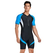 프리다이빙웨이트 서핑복 잠수복 여성용 반팔 원피스 라이크라 잠수복 컬러 블록 프론트 지퍼 패딩 서핑, 03 1362_04 XL