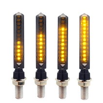 앰버 옐로우 라이트 스트립 모양 점멸 오토바이 액세서리 Xmax 300 튜닝 Cbr250R 용, 03 4PCS