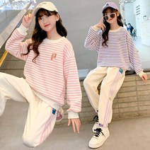 베비포 여아용 스트라이프 트레이닝 상하복 세트 AP3